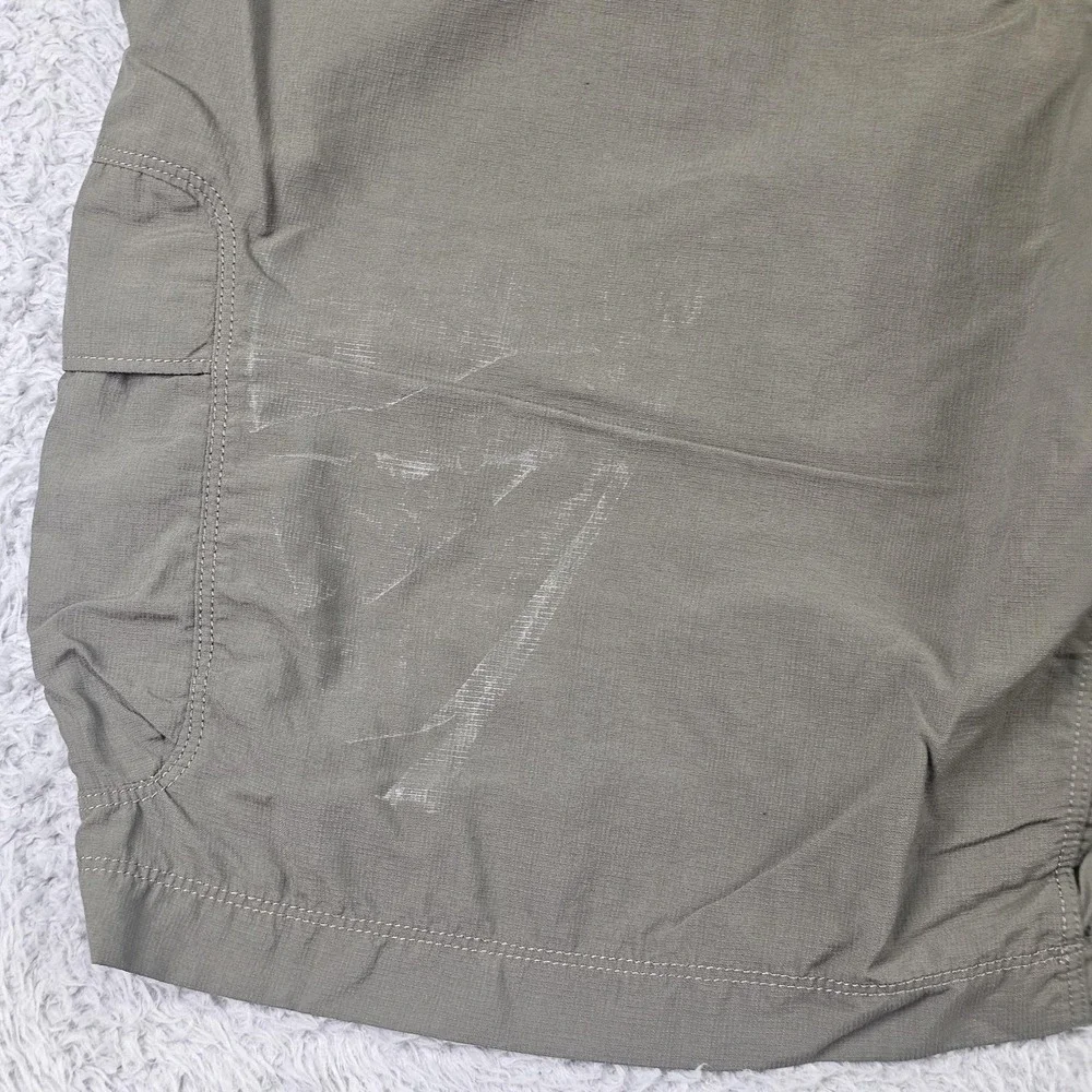 The North Face Cargo Shorts Mens‎ 36 Green Nylon Elastic Waist Hiking Outdoor